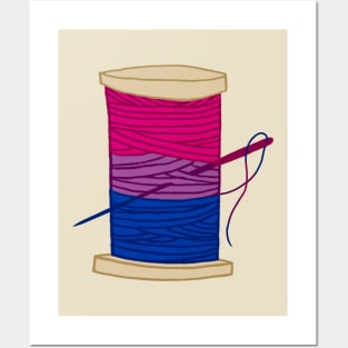 Thread Spool Pride of Bisexual Pride Flag in Ocean Wave Posters and Art